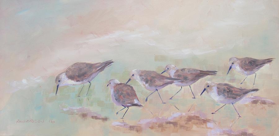 Sandpiper Painting - Pipers 6 by Susan Richardson