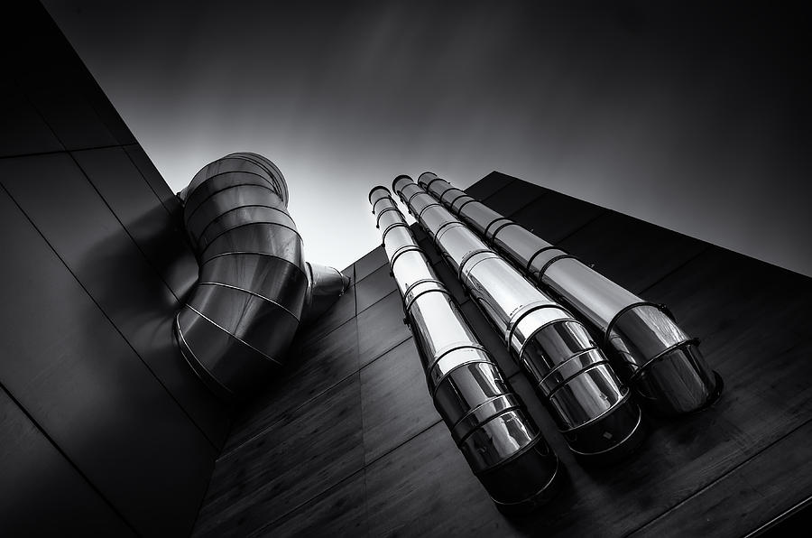 Black And White Photograph - Pipes by Andres Gamiz