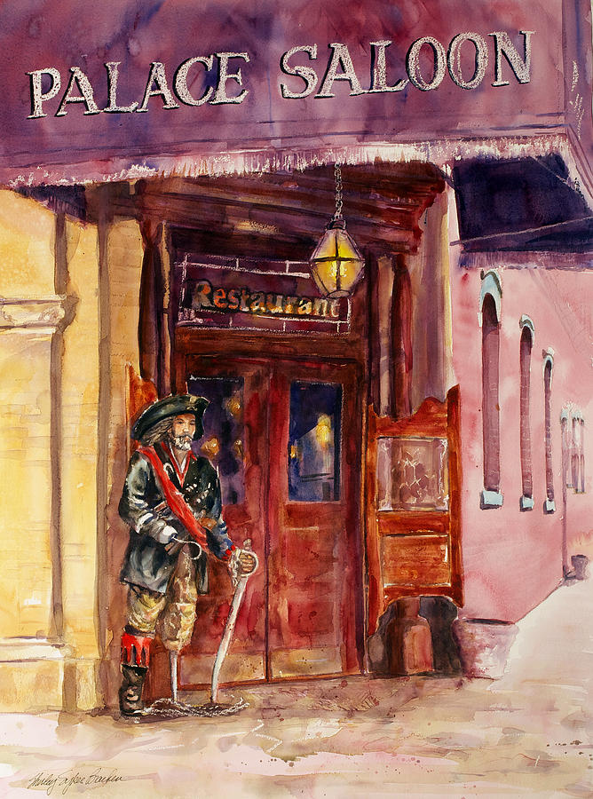 Pirate at the Palace Saloon Painting by Shirley Sykes Bracken