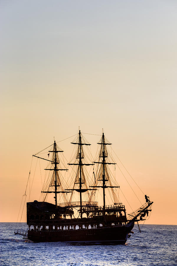 Sunset Photograph - Pirate Boat by Joana Kruse