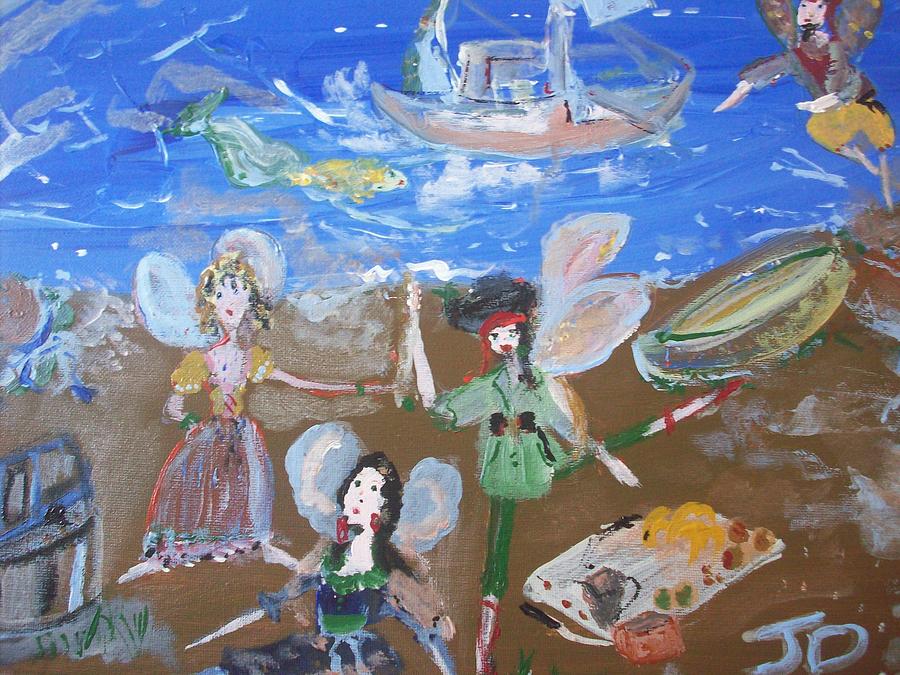 Pirate Fairies Painting by Judith Desrosiers