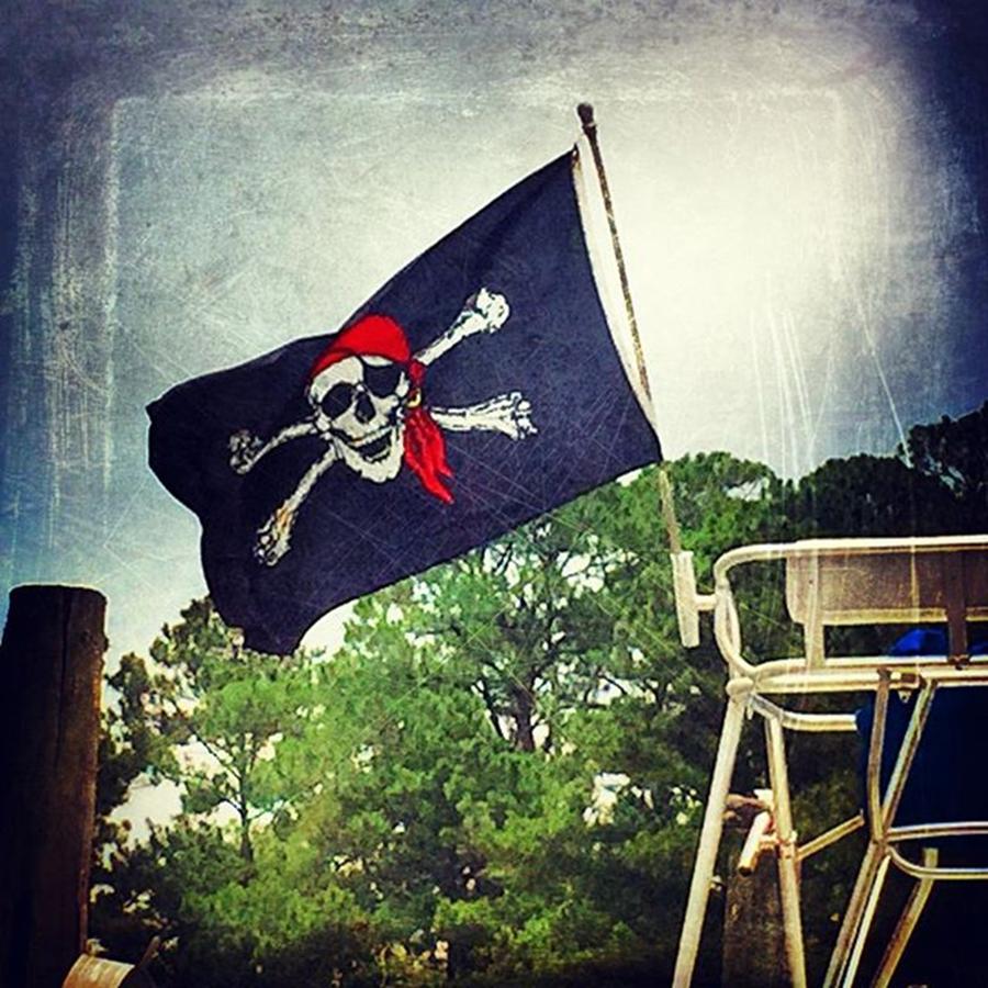 Flag Photograph - Pirate Flag #boating #msgulfcoast by Joan McCool