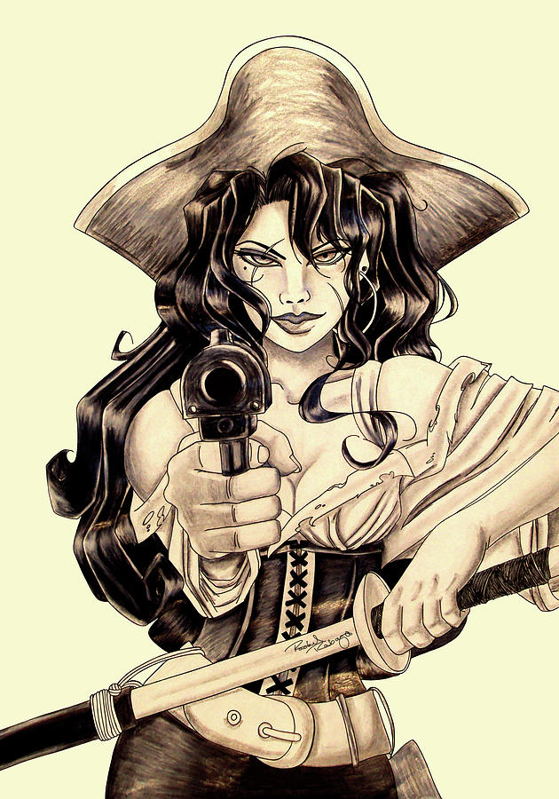 female pirate sketch