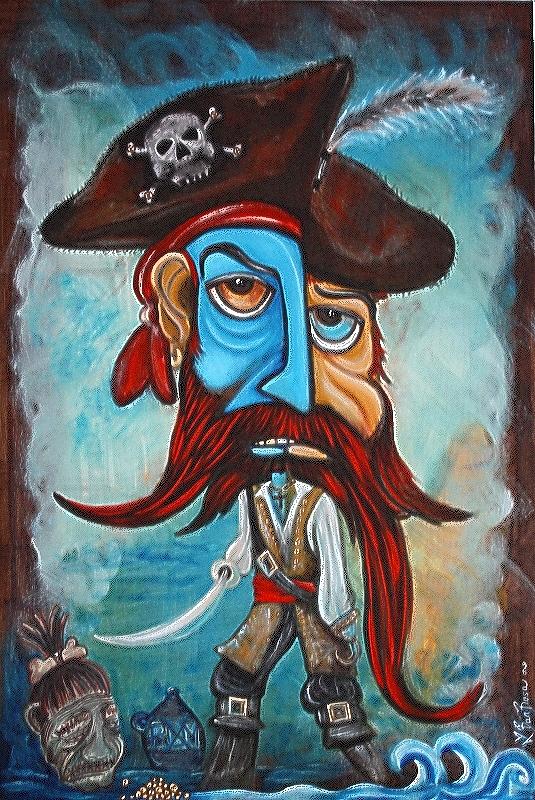 Abstract Painting - Pirate by Laura Barbosa