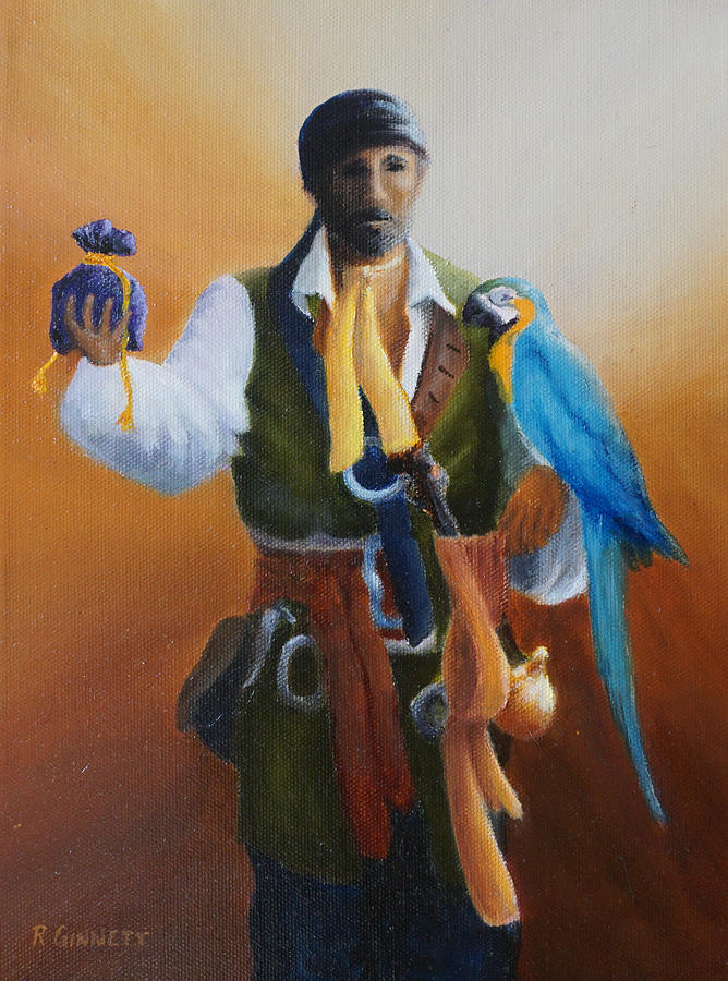 Parrot Painting - Pirate by Richard Ginnett