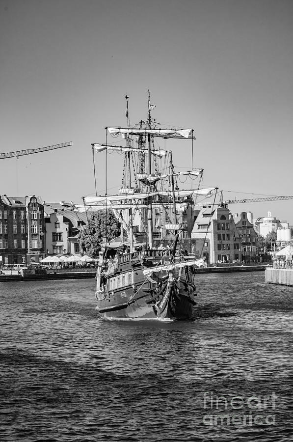Pirate Ship, Gdansk Bw Photograph