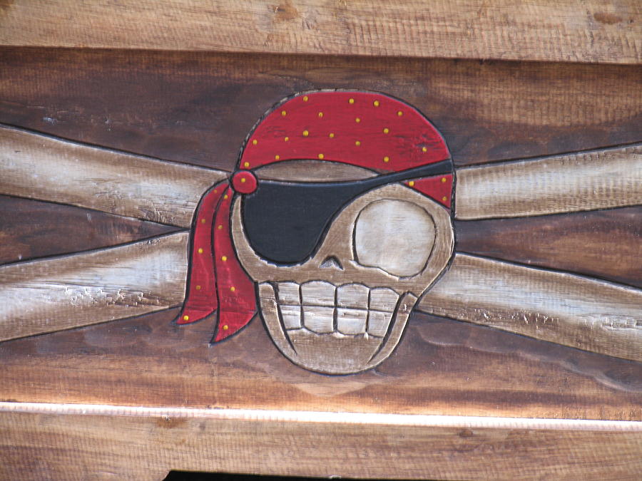 Pirate Carving Photograph by Philip de la Mare