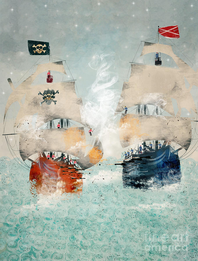 Pirates Painting - Pirates Ahoy by Bri Buckley