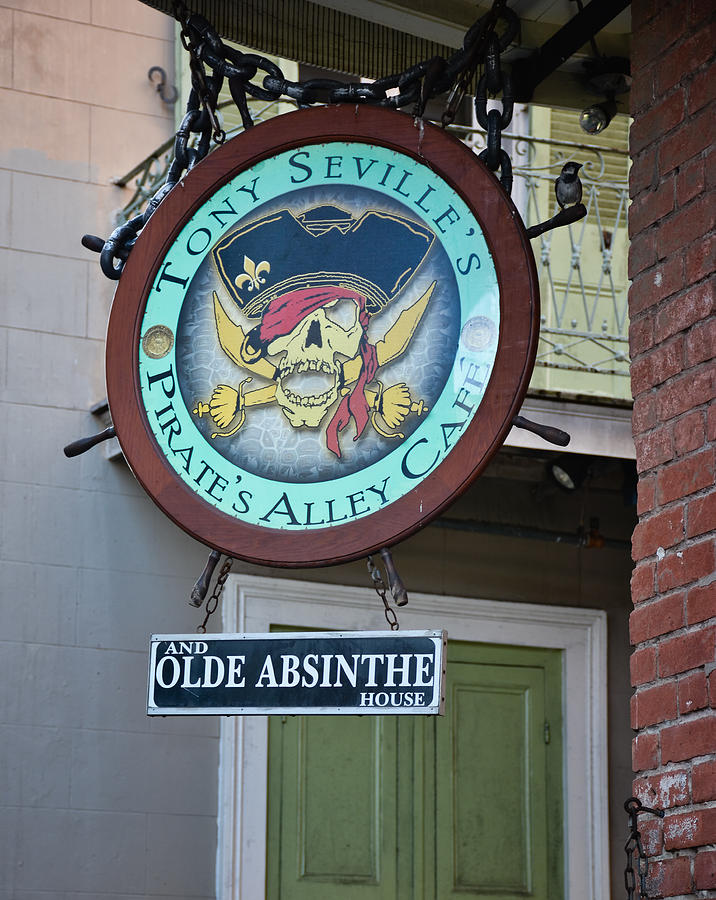 Pirates Alley Cafe Signage - New Orleans Photograph by Greg Jackson