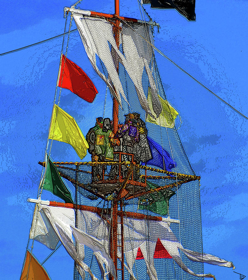 Pirates in the nest Painting by David Lee Thompson