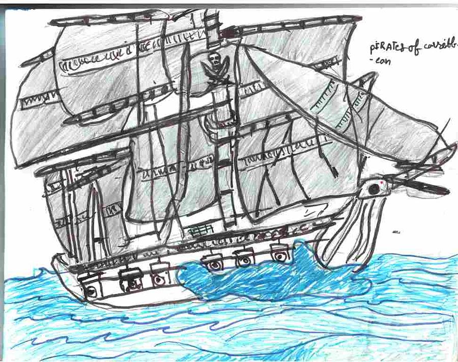 Pirates Of Carribian Sea Drawing by Kartikeya Mishra - Fine Art America