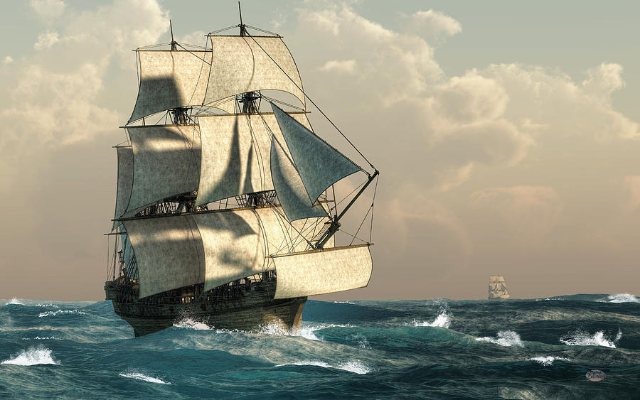 Pirates Of The Caribbean Digital Art - Pirates on the High Seas by Daniel Eskridge