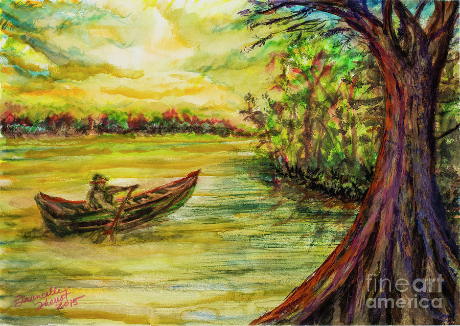 Pirogue Painting by Francelle Theriot