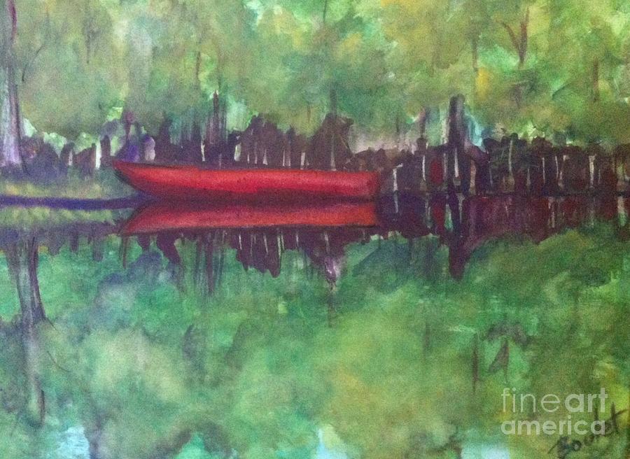 Pirogue on Bayou Lafourche Painting by Beverly Boulet