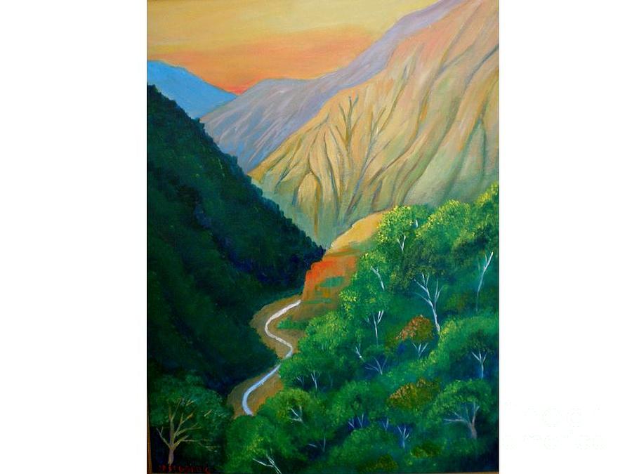 Pirris valley Painting by Jean Pierre Bergoeing