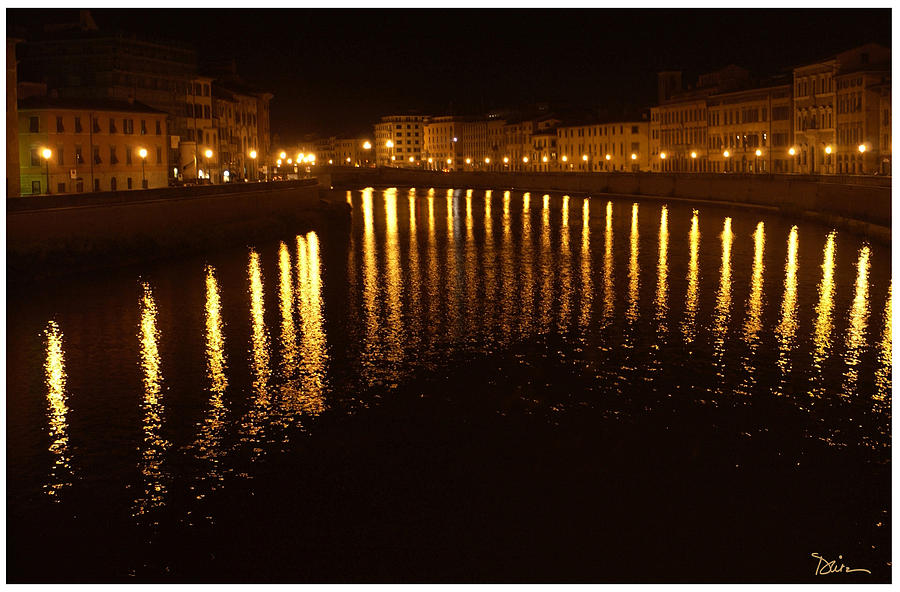 Pisa at Night Photograph by Peggy Dietz
