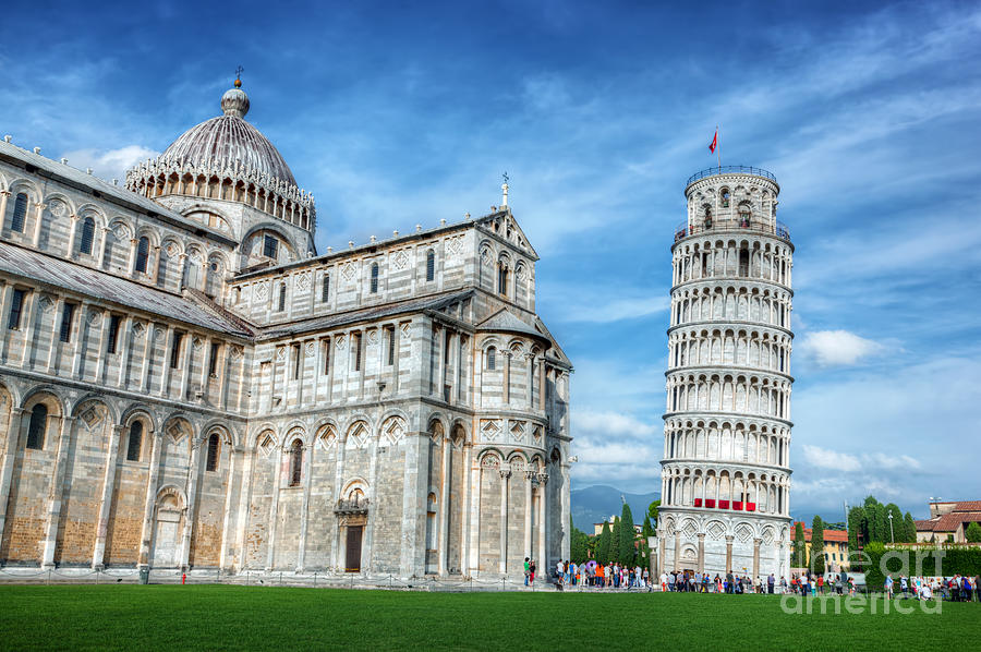 Pisa Cathedral with the Leaning Tower of Pisa, Tuscany, Italy Photograph by Michal Bednarek
