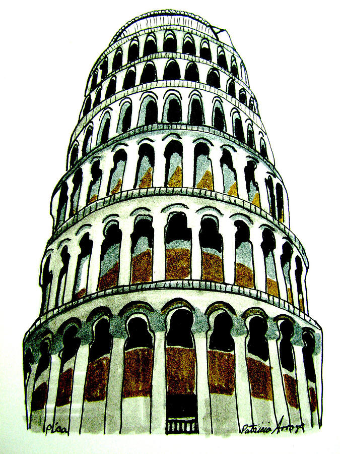 Pisa Erected Drawing by Patricia Arroyo