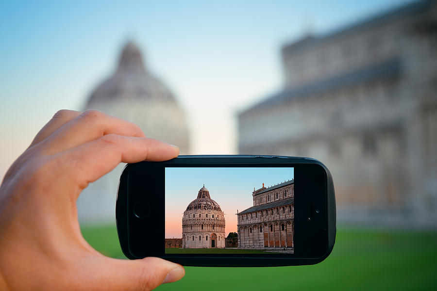 Pisa Italy in smart phone Photograph by Songquan Deng