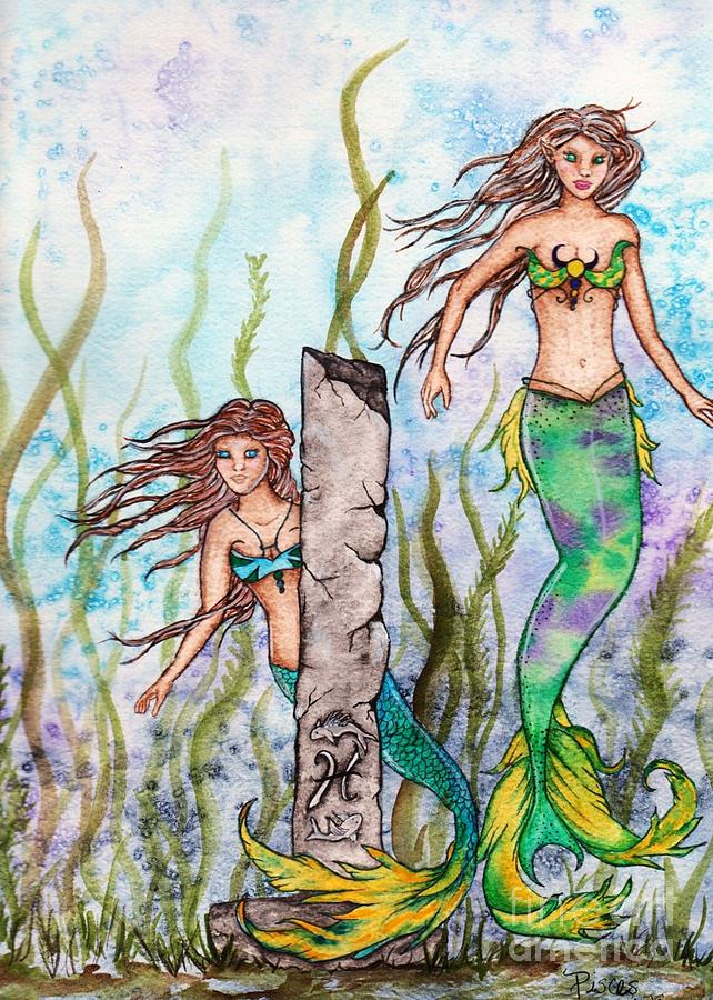 Mermaid Painting - Pisces by Dawn Dovell