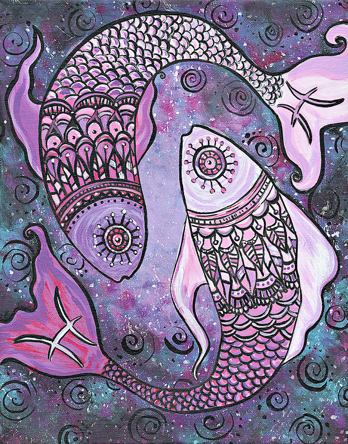 Fish Painting - Pisces  by Julie Weatherley