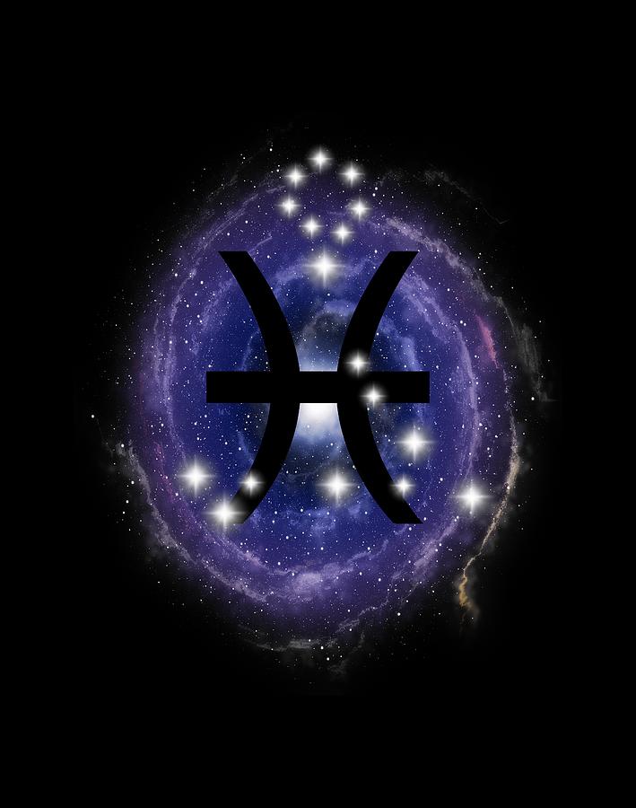 Pisces Zodiac Sign Stars Constellation Digital Art by Garaga Designs