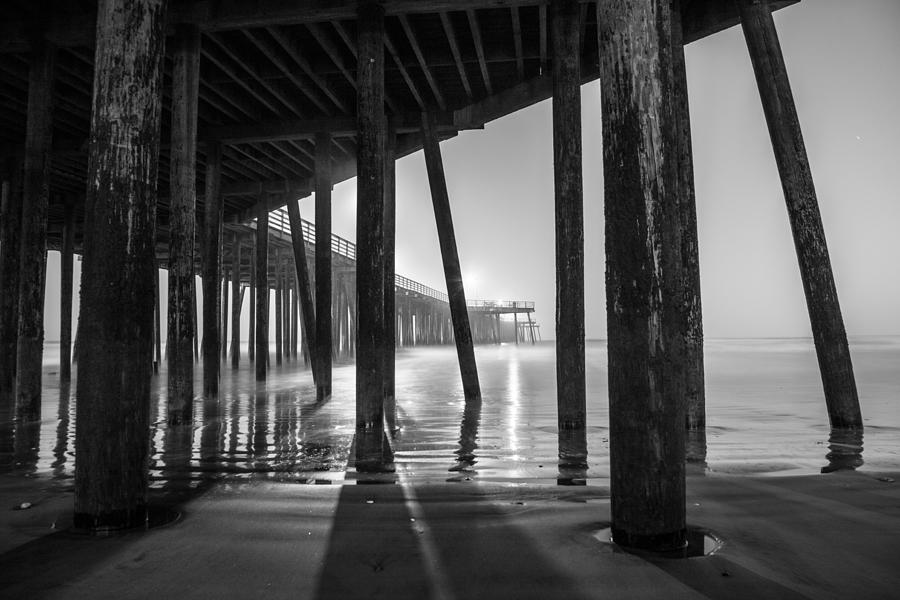 Pismo CA Pier Morning Black and White Photograph by John McGraw