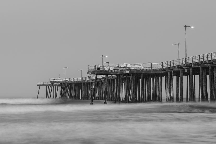 Pismo Pier Black and White from side Photograph by John McGraw - Pixels