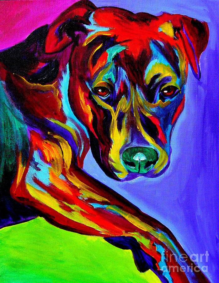 Pit Bull - Gaze Painting by Dawg Painter
