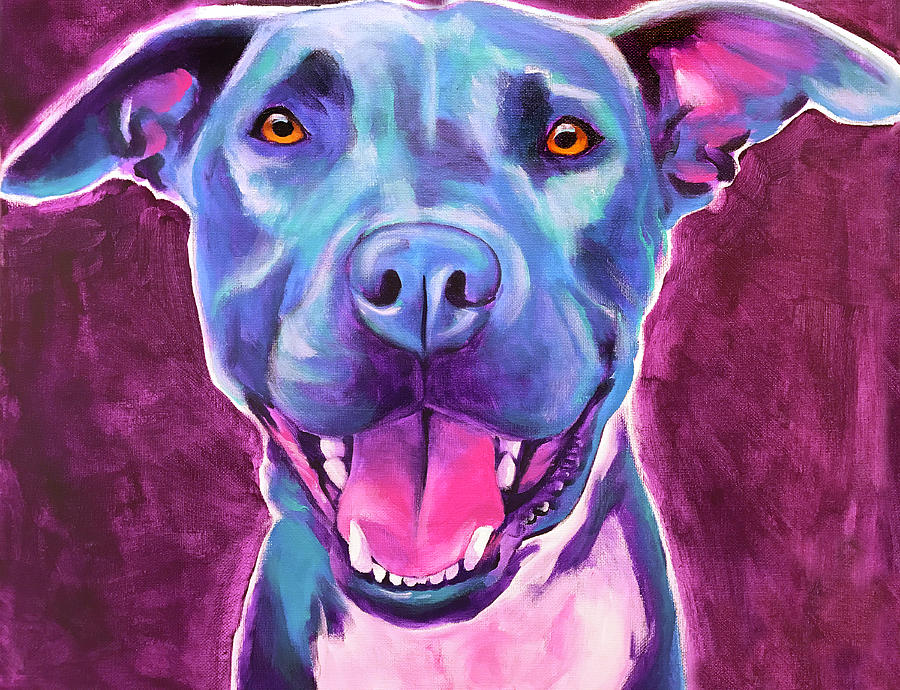 Pit Bull - Ears Painting by Dawg Painter