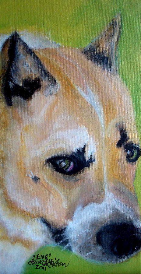 Pit Bull- Eve Painting by Laura  Grisham