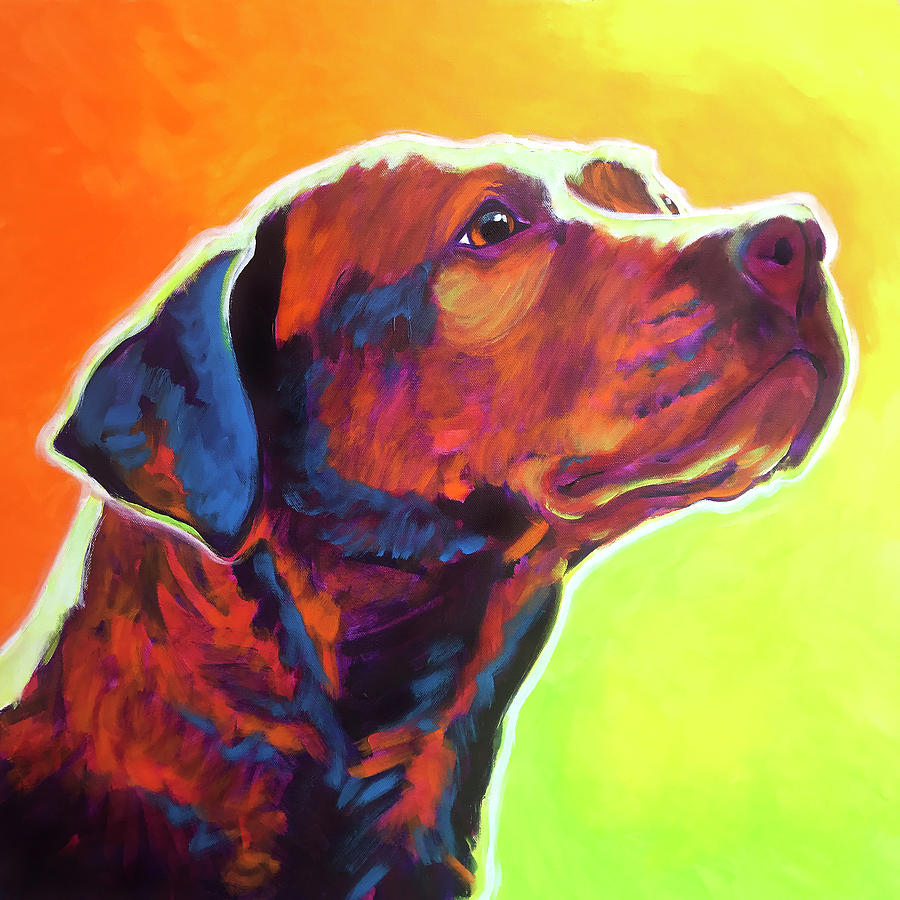 Dog Painting - Pit Bull - Fuji by Dawg Painter