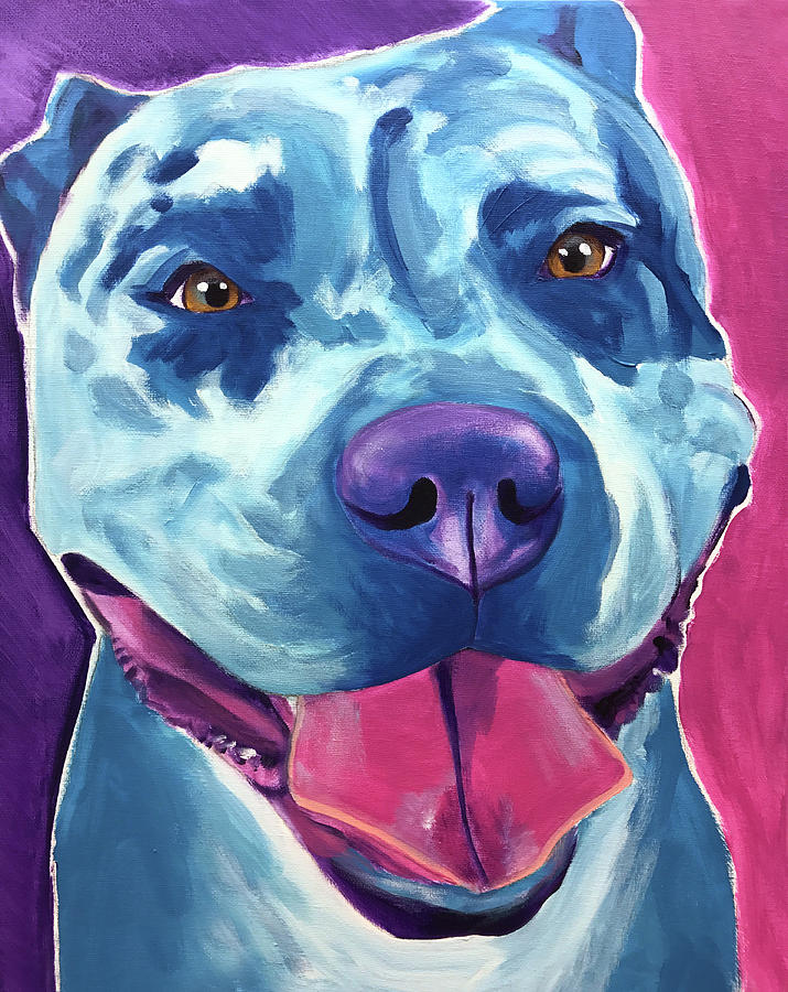 Pit Bull - Merle Painting by Dawg Painter