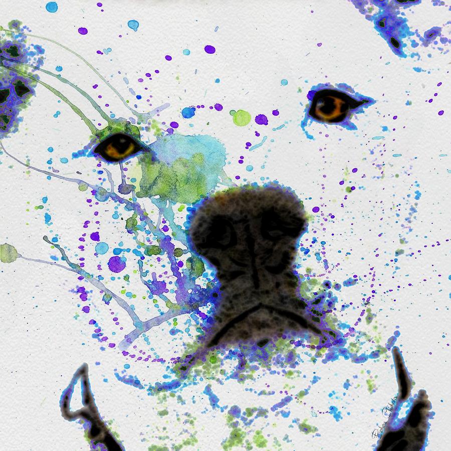 Dog Digital Art - Pit In Paint by Barbara Chichester