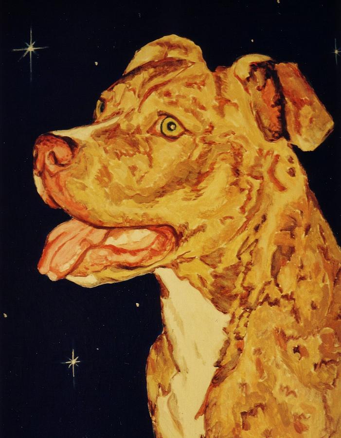 Dog Painting - Pitbull by John Malone
