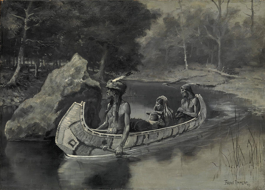 Pitched It Sheer into the River. Where It Still Is Seen in the Summer Painting by Frederic Remington
