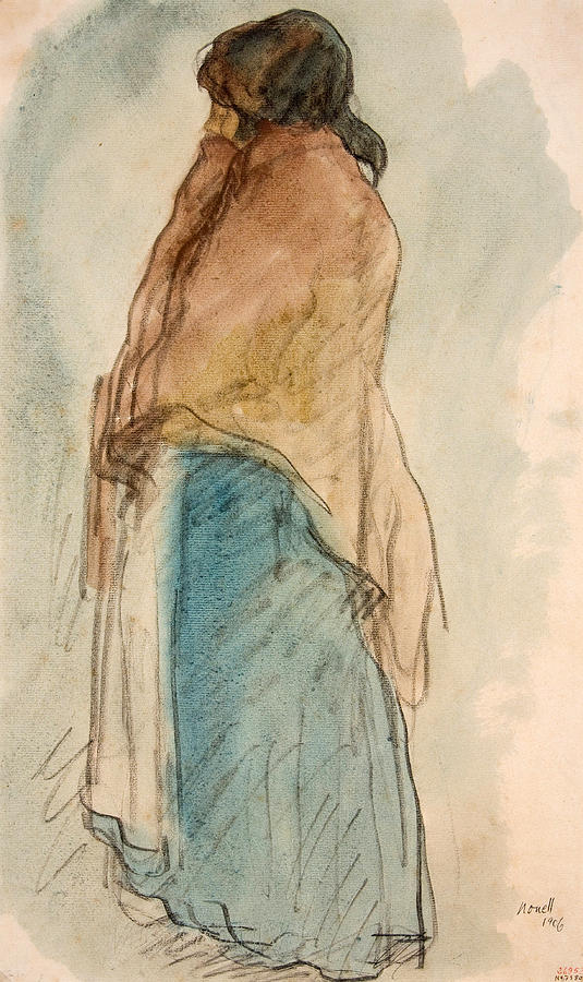 Pitcher Woman Drawing by Isidre Nonell