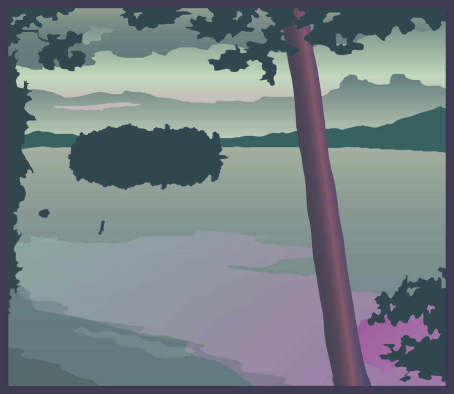 Lake Winnipesaukee Painting - Pitchwood Island by Marian Federspiel Lake Winnipesaukee Painting - Pitchwood Island by Marian Federspiel
