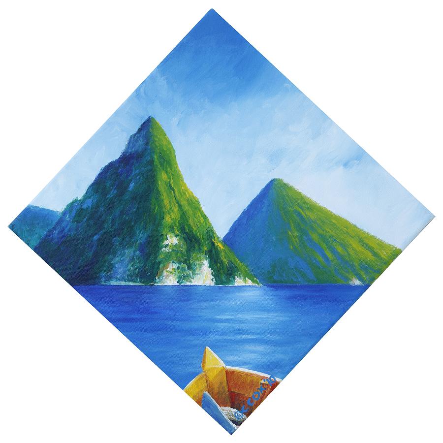 Pitons Painting by Christopher Cox