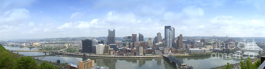 Pittsburgh Photograph - Pittsburgh skyline from Mt Washington by Karen Foley