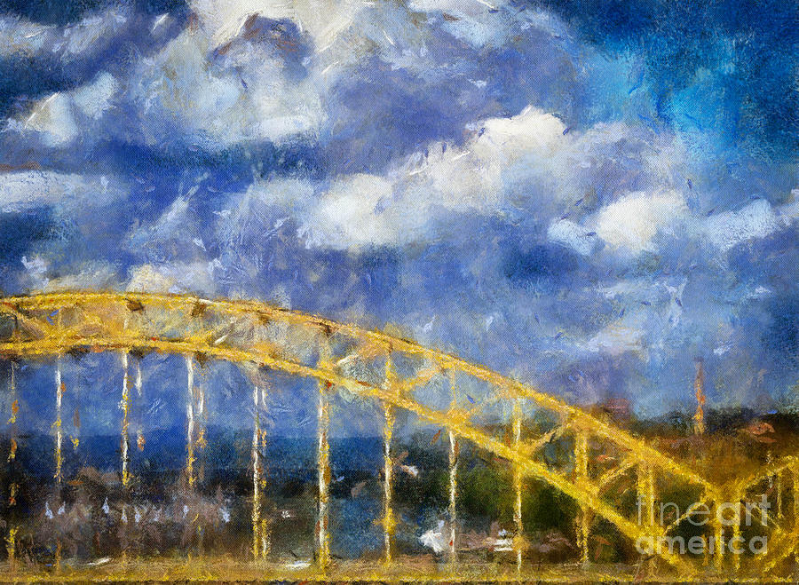 Pittsburgh 16th Street Bridge Digital Art by Amy Cicconi