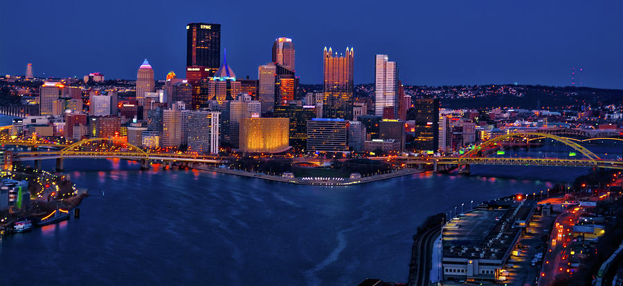 Pittsburgh at Night Photograph by Stewart Helberg