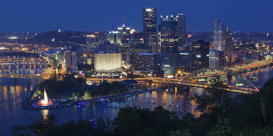 Pittsburgh Blue Hour Panoramic Photograph By Frozen In Time Fine Art ...