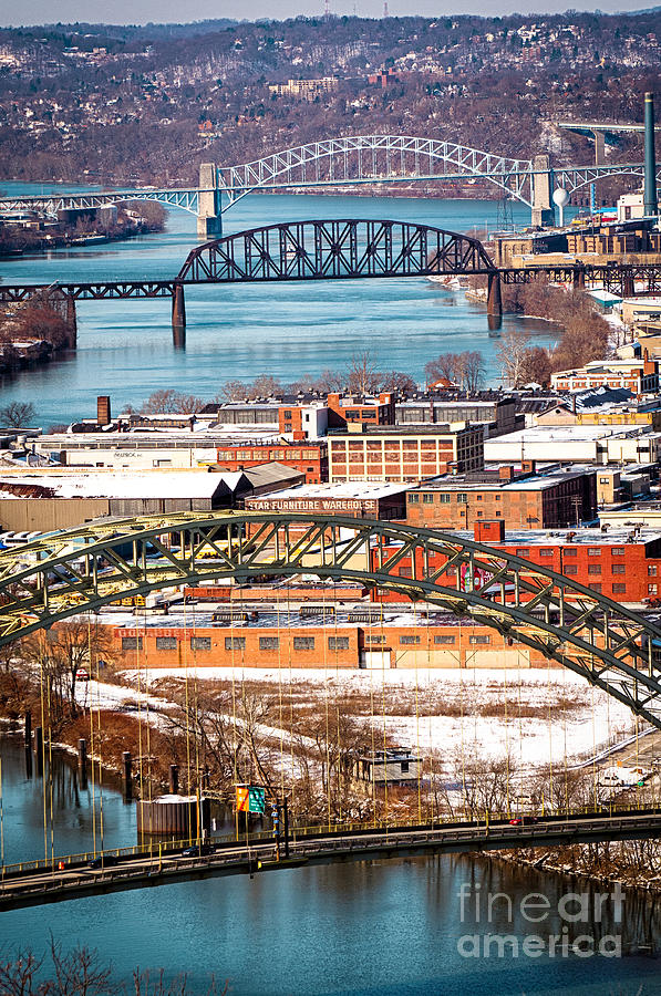 Pittsburgh Bridges along the Ohio River Photograph by Amy Cicconi