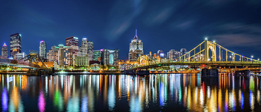 Pittsburgh by night Photograph by Mihai Andritoiu