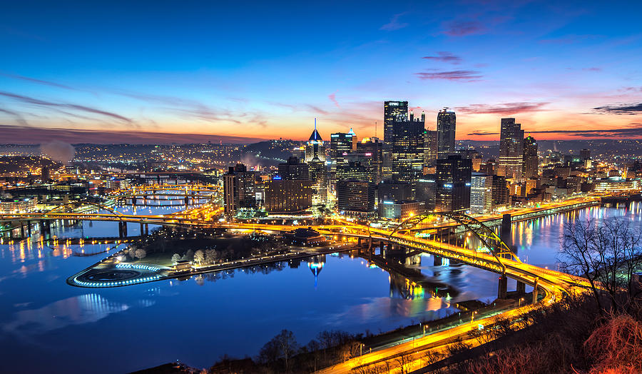 Pittsburgh City Lights Photograph by Matt Hammerstein