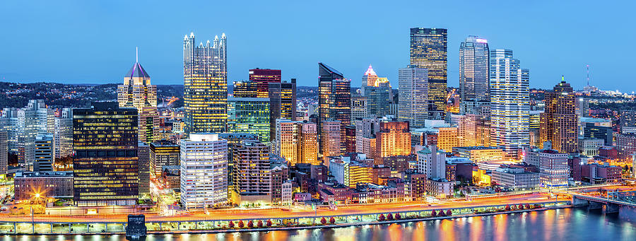 Pittsburgh downtown panorama Photograph by Mihai Andritoiu