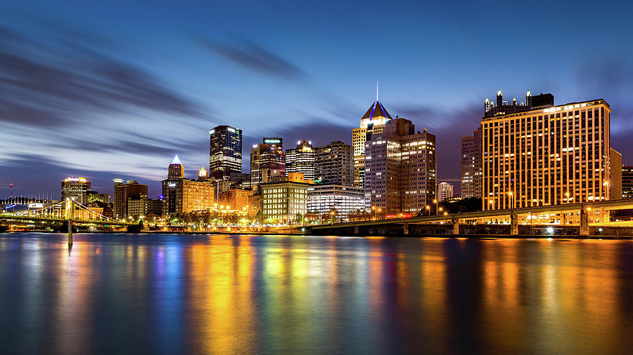 Pittsburgh downtown skyline at dawn Photograph by Mihai Andritoiu