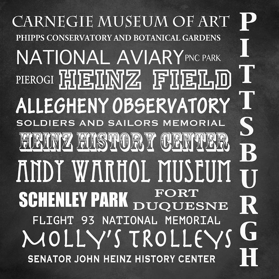 Pittsburgh Digital Art - Pittsburgh Famous Landmarks by Patricia Lintner