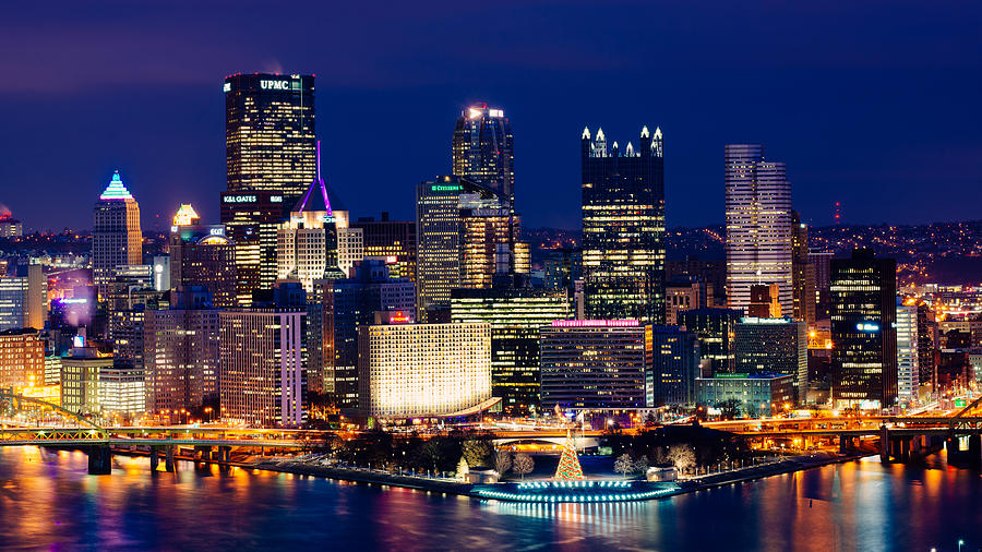 Pittsburgh Night Skyline Photograph by Paul Scolieri | Fine Art America